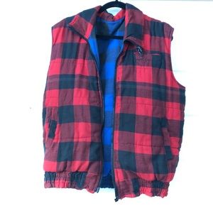 Branded Lion Reversible Quilted Flannel Vest
